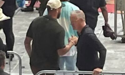 BREAKING NEWS: Travis Kelce and Papa Swift have now arrived at tonight’s show of ‘The Eras Tour’ in London! as they were seen shaking hands together and exchanging friendship bracelet