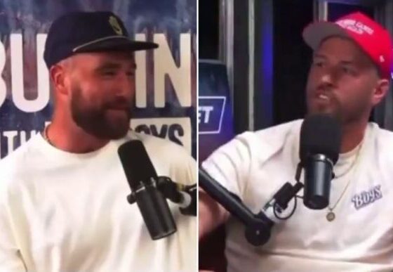 ‘I’m not here to hide anything, that’s my girl, that’s my lady…’ – Watch Travis Kelce Exclusive Interview Clip with Bussin’ With The Boys Host Ponders as he talks about his relationship with Taylor Swift after the Eras Tour in London: ‘that’s when i really started to fall for her…’