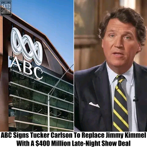 Breaking News: ABC Signs Tucker Carlson To Replace Jimmy Kimmel With A $400 Million Late-Night Show Deal…