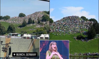 Fans on the Olympic Hill waiting for the concert to begin.Felix Hörhager/Picture Alliance via Getty Images Inside the stadium, Swift performed her set to 74,000 fans. While speaking to the crowds at the beginning of the concert, the Grammy-winning artists acknowledged the extra attendees outside the stadium. "We've got people in a park outside the stadium, thousands of people listening from out there," Swift said, per footage circulating on X. "I just feel so incredibly welcome," she added. The phenomenon of gathering outside Swift's concerts, known as "Taylor-gating," emerged soon after the star began touring with her blockbuster Eras Tour in the US last year. Fans assemble in streets, parks, and parking lots near concert venues to sing along and dance to their favorite song blasting from the stadium speakers. While some cities have discouraged fans from loitering outside venues without tickets, LBC reported that toilets and drinks stations were set up in the park on the hill ahead of the Munich show. A clip shared on social media showed the hills outside the stadium teeming with people before the stadium had filled.