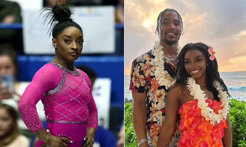 Breaking News: " You are are a bitch. Simone Biles Get Into Very Heated Argument With A troll Who Made Love Advances Towards her Husband,the Husband Reaction Shocked Everyone. Full Story Below.