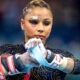 Olympic gymnast Flavia Saraiva shocked viewers after competing with a bandaged face.