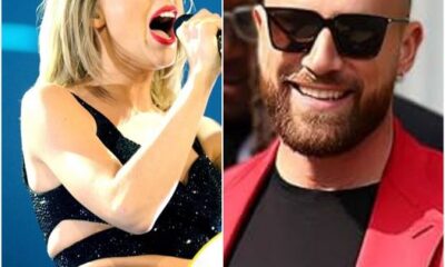 WATCH: Taylor swift gives a SHOUT out to Travis Kelce while performing on stage ” My baby, Travis I love youuu”.